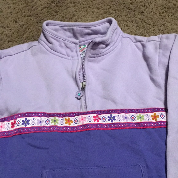 Vintage Gymboree Winter two tone Lilac Sparkle 1/4 front zip top Sz 7 - Picture 2 of 6